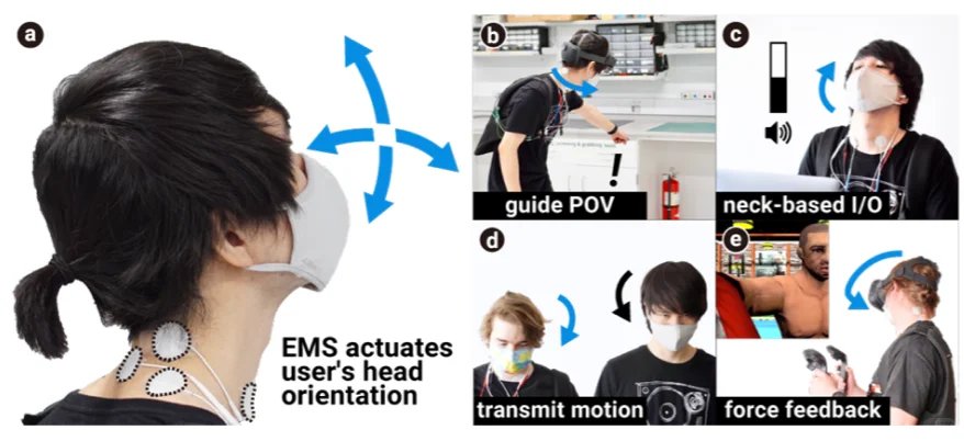 Controlling head orientation with neck muscle stimulation